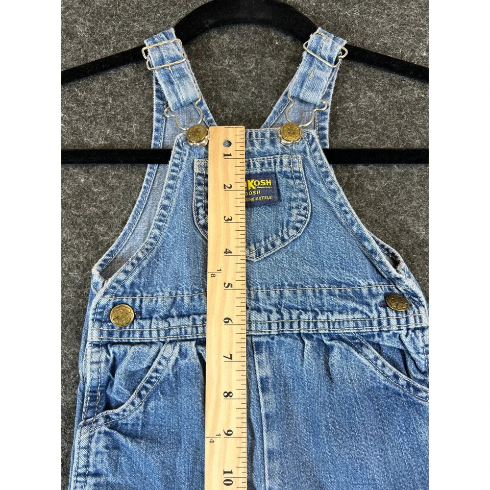 Vintage OshKosh Bgosh Denim Overalls 12 Months Made in USA Blue Vestbak 3511 F